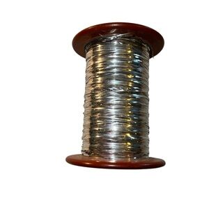 Vintage Duplan Metallic Silver Plated Silk Thread on Spool